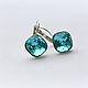 Серьги "Light Turquoise" Сваровски. Серьги классические. Лилия Макарова (Bijou). Ярмарка Мастеров.  Фото №4