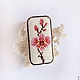 Handmade jewelry. Embroidered beaded brooch `Sakura`. Ksenia Patina. Fair Masters.
