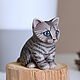 Котенок Резьба по дереву. Деревянная кошка. Фигурка кота, Игрушки, Рязань,  Фото №1