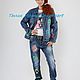 Denim suit  rainbow cat hand painted pop art. Suits. Exclusive clothes Dneproart (dneproart). Online shopping on My Livemaster.  Фото №2