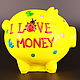 Копилка: Свинка "I love money". Копилки. Иван. Интернет-магазин Ярмарка Мастеров.  Фото №2