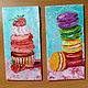Painting Macaroni Oil 10 x 20 Cardboard Cookies Kitchen Still Life. Pictures. matryoshka (azaart). My Livemaster. Фото №5