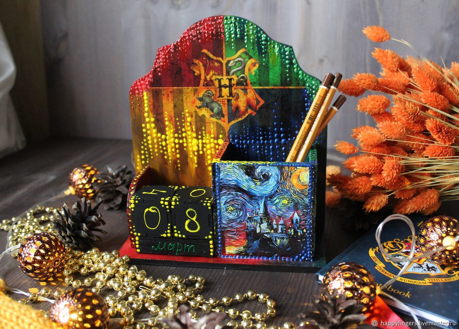 Perpetual calendar Harry Potter penciller Hogwarts купить на Ярмарке