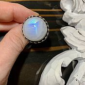 Украшения handmade. Livemaster - original item Ring with a round Moonstone. Handmade.