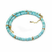 Украшения handmade. Livemaster - original item Turquoise beads, turquoise necklace, turquoise choker, natural turquoise beads. Handmade.