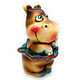 Ceramic statuette ' Hippo-ballerina'. Figurines. aboka. Online shopping on My Livemaster.  Фото №2