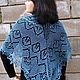 Summer openwork knit shawl, Linen blue shawl,a shawl made of linen. Shawls. Lace Shawl by Olga. Online shopping on My Livemaster.  Фото №2