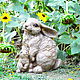 Zaychiha with rabbit figurine, concrete Provence garden decor. Figurines. Decor concrete Azov Garden. My Livemaster. Фото №4