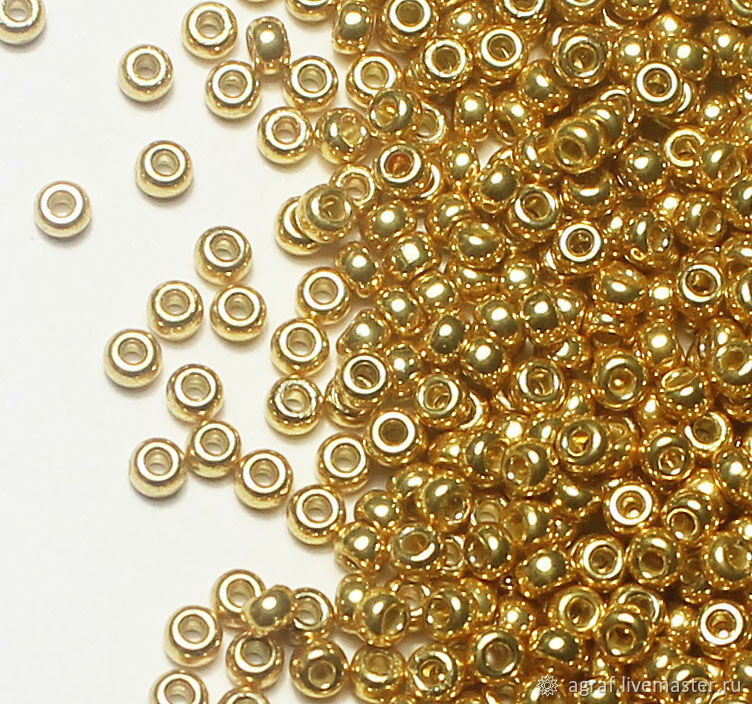 Miyuki beads 11/0 No№4202 Japanese Miyuki beads round 5g Gold, Beads, Solikamsk,  Фото №1