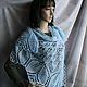 Голубая шаль. Шали. IRINA GRUDKINA Handmade Knitwear. Интернет-магазин Ярмарка Мастеров.  Фото №2