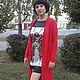 Red knitted cardigan Strawberry. Cardigans. Оксана Акимова Вязание на заказ. My Livemaster. Фото №4