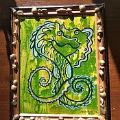 Картины и панно handmade. Livemaster - original item Small picture. Seahorses. Handmade.