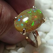 Украшения handmade. Livemaster - original item Gold ring with a magic opal.. Handmade.