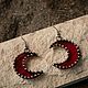 Серьги Алый дождь (e-003 -12). Серьги классические. Ofel_Way. Интернет-магазин Ярмарка Мастеров.  Фото №2