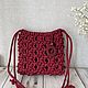 Заказать Сумка макраме кросс-боди в бордовом цвете. Macrame_ecodecor (Оксана Куликова). Ярмарка Мастеров. . Сумка через плечо Фото №3
