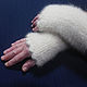 Women's knitted fingerless gloves White, Mitts, Klin,  Фото №1