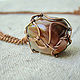 Кулон подвеска бохо с агатом КУБ (Wire Wrap), Подвеска, Ташкент,  Фото №1