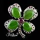 Brooch pendant 'Clover luck' with natural stones, Pendants, Moscow,  Фото №1