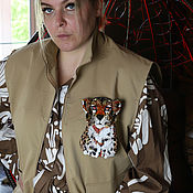 Украшения handmade. Livemaster - original item Large Brooch Cheetah Safari Stripe Portrait Brooch Accessory Cat. Handmade.