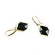 Earrings black 'Glitter' gold earrings, earrings with black stone. Earrings. Irina Moro. My Livemaster. Фото №6