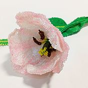 Украшения handmade. Livemaster - original item PINK TULIP brooch-flower beaded.. Handmade.
