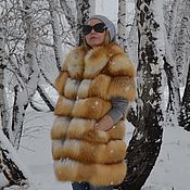Одежда handmade. Livemaster - original item Vest fur Siberian red Fox with sleeves. CROSS. Handmade.