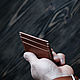 Men's Odal brown leather cardholder. Business card holders. Maksim Akunin (odalgoods). Ярмарка Мастеров.  Фото №4