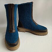 Обувь ручной работы handmade. Livemaster - original item Boots felted boots with zipper lock and leather details. Handmade.