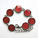 Bracelet color red, Chain bracelet, Subotica,  Фото №1