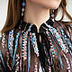 Blusa elegante De lujo de malla con bordado de lentejuelas negro suelta. Blouses. mozaika-rus. My Livemaster. Фото №4