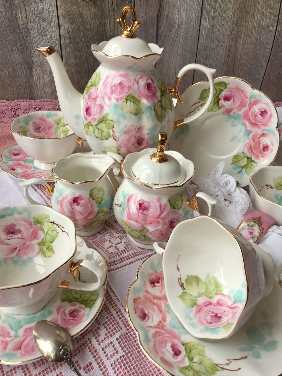 Painted porcelain. Tea set ' Watercolor', Tea & Coffee Sets, Kaluga,  Фото №1