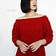 Knitted jumper female red. Jumpers. CUTE-KNIT by Nata Onipchenko. My Livemaster. Фото №6