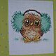 Embroidered painting 'Owl in headphones'. Pictures. DominikaSamara. Online shopping on My Livemaster.  Фото №2