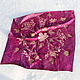 Платок шелковый атласный замшевый. Шейный платок маджента, пурпурный, Платки, Москва,  Фото №1
