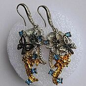 Украшения handmade. Livemaster - original item Morning Dew earrings with London Blue topaz. Handmade.
