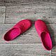 Slippers-flip-flops made of felt are Simply pink ' without a backdrop, Slippers, Liski,  Фото №1