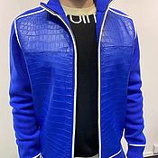 Мужская одежда handmade. Livemaster - original item Men`s sports jacket, made of crocodile leather and wool fabric!. Handmade.