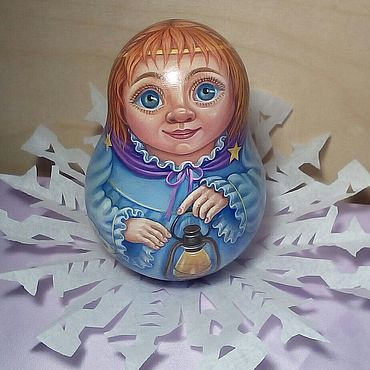 Матрешки ручной работы. Ярмарка Мастеров - ручная работа Матрешка- неваляшка: "Ангел, освещающий путь.". Handmade.