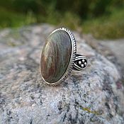 Кольцо серебро 925, хризопраз