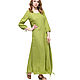 Olive linen dress in boho style. Dresses. etnoart. Online shopping on My Livemaster.  Фото №2