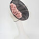 Catherine's hat from sinamay with flowers. Color black/powdery. Hats1. Exclusive HATS. LANA ANISIMOVA.. My Livemaster. Фото №6