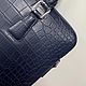 Men's briefcase bag made of crocodile leather, in dark blue color. Men\'s bag. SHOES&BAGS. My Livemaster. Фото №4