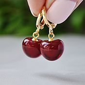Украшения handmade. Livemaster - original item Cherry earrings on the rings. Handmade.