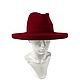 Шляпа федора в красном цвете. Шляпы. EDIS | дизайнерские шляпы Наталии Эдис. Ярмарка Мастеров.  Фото №5