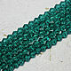 Biconuses 3 mm 60 pcs on a string Green emerald. Beads1. agraf. My Livemaster. Фото №4
