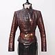 Women's jacket made of genuine crocodile leather, in burgundy color, Outerwear Jackets, St. Petersburg,  Фото №1