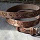 Golden Brown leather belt. Straps. Two Starlings. Online shopping on My Livemaster.  Фото №2