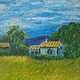  "Поле с зеленой пшеницей" масляная пастель. Картины. Картины LanArt. Ярмарка Мастеров.  Фото №5