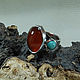 Order Ring with carnelian and turquoise. Kooht. Livemaster. . Ring Фото №3