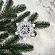 Snowflake white. Lace Christmas tree decoration. Christmas decorations. Svetlana Happy Embroidery. My Livemaster. Фото №5